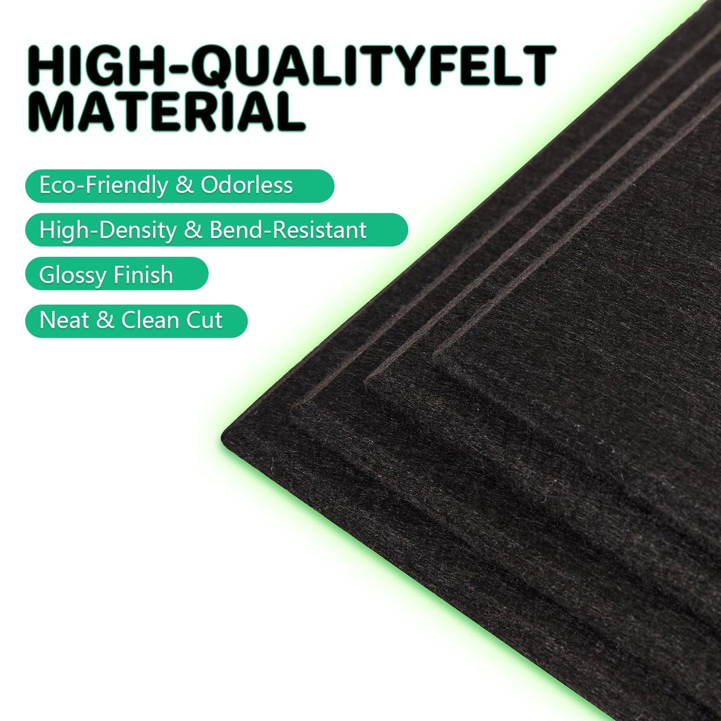 Large Felt Bulletin Board for Walls, 48" x 36" Black Bulletin Board 12 Pack Cork Board with 72 Safe Removable Adhesive Tabs, Bulletin Boards for Home Office Classroom (12Pack-Black)