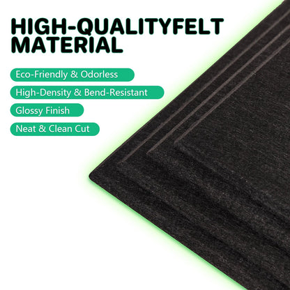 Large Felt Bulletin Board for Walls, 48" x 36" Black Bulletin Board 12 Pack Cork Board with 72 Safe Removable Adhesive Tabs, Bulletin Boards for Home Office Classroom (12Pack-Black)