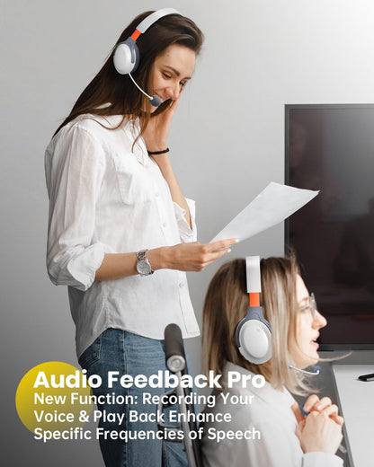 VOXii Auditory Feedback Wireless Headphones PRO, Brain Training Toolkit, New Function: Voice Feedback and Recording, Enhanced Speech, Language, Memory, Attention, Help with Autism ADHD Pro