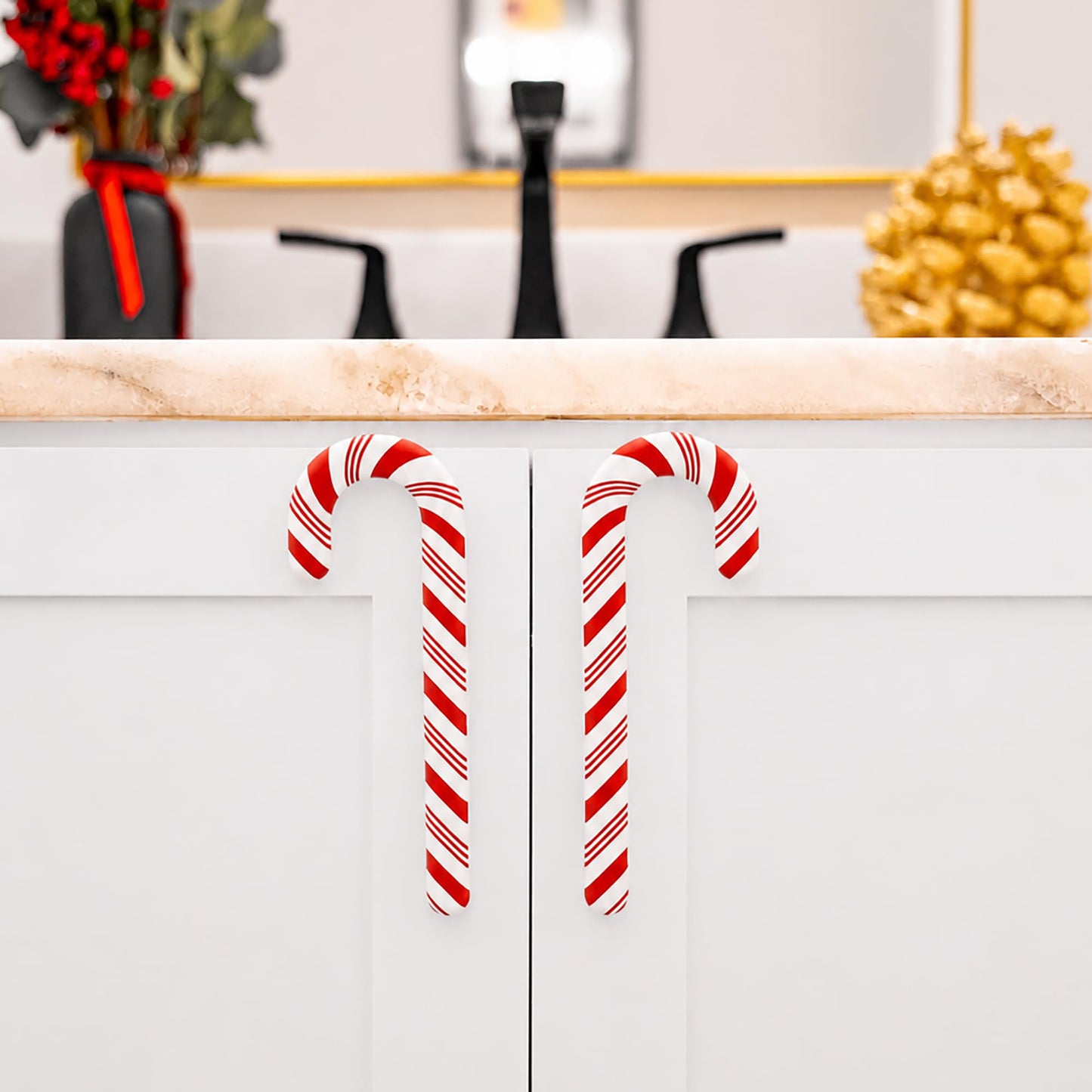 Knobēz Handlez 8pk Small Candy Cane Decorative Drawer Handle Covers