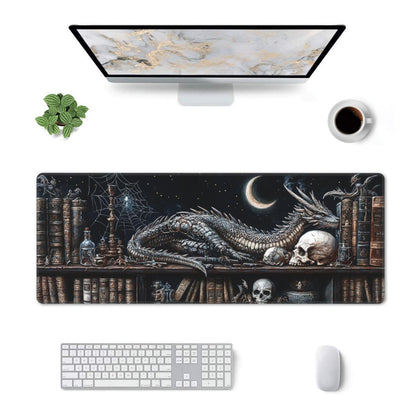 Mystical Dragon Mouse Pad 31.5 X 11.8 Inch Big Desk Rubber Base Stitched Edges Keyboard Pad XXL Mouse Mat for Home Game and Office