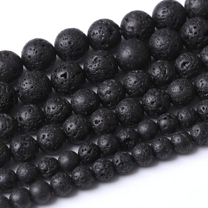 36PCS 10MM Natural Lava Stone Beads Energy Healing Beads for DIY Jewelry Bracelet Necklace Making for Jewelry Making15Inch