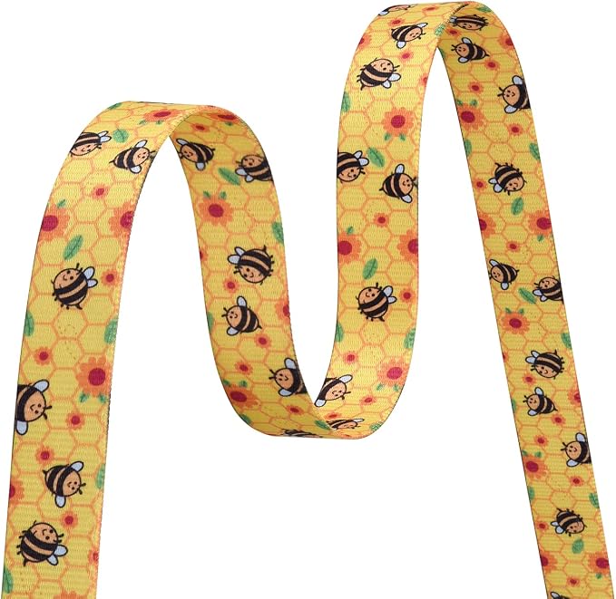 Mihqy Dog Collar with Bohemia Floral Tribal Geometric Patterns - Soft Ethnic Style Collar Adjustable for Small Medium Large Dogs(Bee,L)