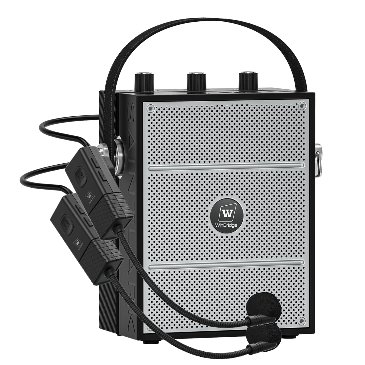 SANMIC 50W Voice Amplifier with 2 Mics,Microphone with Speaker, Portable Sound System with Microphone,Bluetooth Speaker Megaphone for Teachers, Classroom, Outdoor, Events -S98Plus