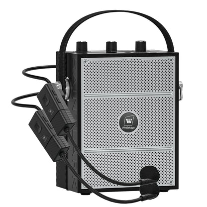 SANMIC 50W Voice Amplifier with 2 Mics,Microphone with Speaker, Portable Sound System with Microphone,Bluetooth Speaker Megaphone for Teachers, Classroom, Outdoor, Events -S98Plus