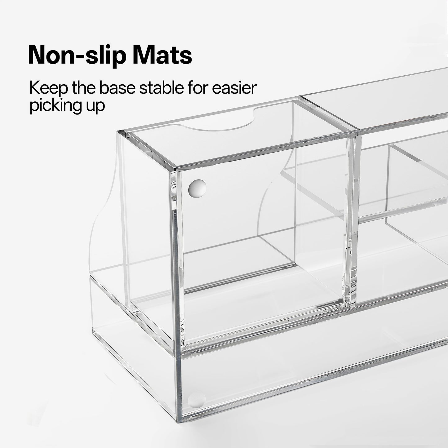HBlife Acrylic Desk Organizer with Drawer, Pen & Pencil Holder, Multifunctional Desktop Caddy for Office Supply and Organization (Clear)