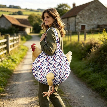 Chicken Carrier Sling Holder Bag with Handle, Driving Poultry Carriers Handbag for Farm Owners and Pet Lover Chicken Holder Poultry Travel (White#B)