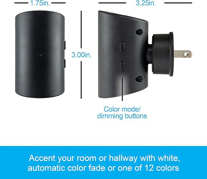 GE Directional Plug in Wall Sconce Night Light, Adjustable Swivel Accent Lighting with Dusk to Dawn Sensor, Dimmable Warm White & Optional Color Changing LEDs for Hallways & Bedrooms, 1-Pack, 82573