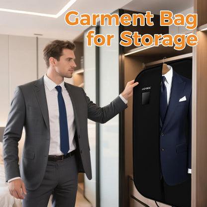 LAZYSEAL 2 Pack 43" Garment Bag for Suit Closet Storage, Tear-Resistant Waterproof Dustproof, Suit Bag for Hanging Clothes with Zippers, Durable 600D Oxford Fabric for Suits, Dresses