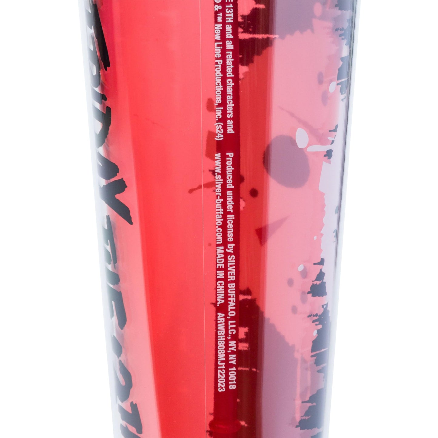 Silver Buffalo Friday the 13th Plastic Cold Cup with Lid and Straw Topper, 24 Ounces