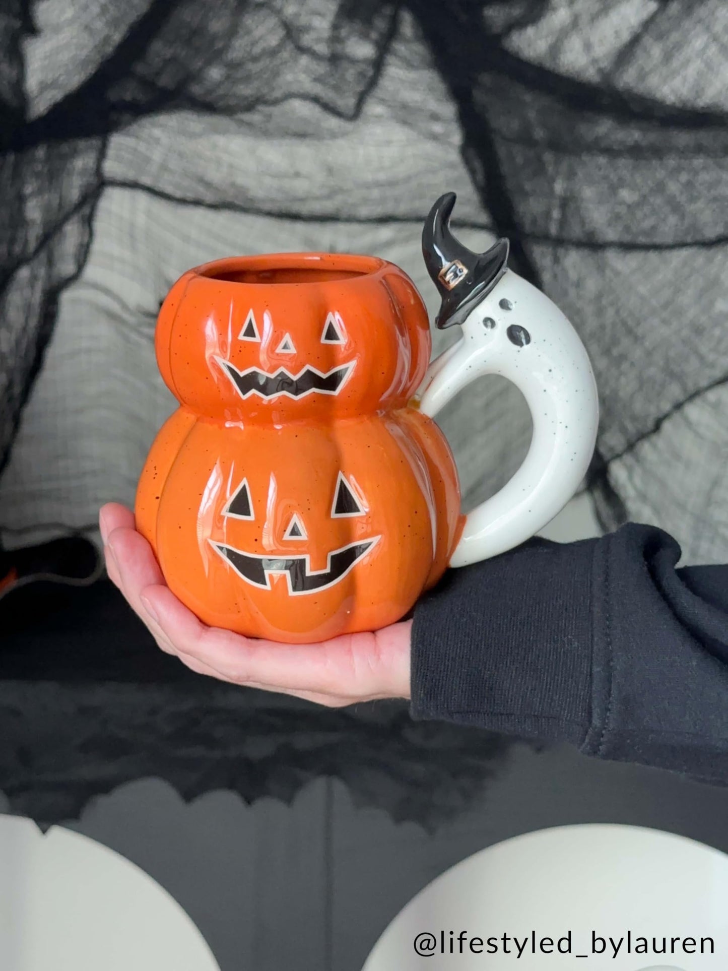 Mud Pie Halloween Pumpkin Glow in the Dark Mug