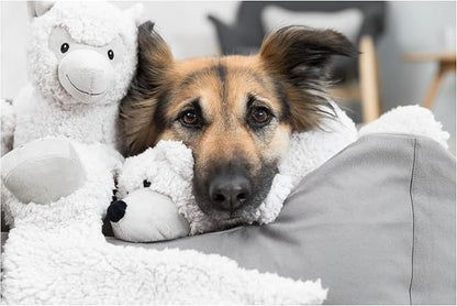 TRIXIE Be Eco Elenor The Donkey Plush and Crinkle Dog Toy for All Dogs, 16" No Stuffing with Squeaker Toy, 94% Recycle Material