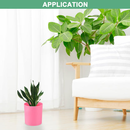 M METERXITY 2-Pack Plastic Plant Pots, 6 Inch Plastic Planters Round Flower Planter Containers Flower Pots for Indoor/Outdoor/Garden, Plant Holder [Pink]