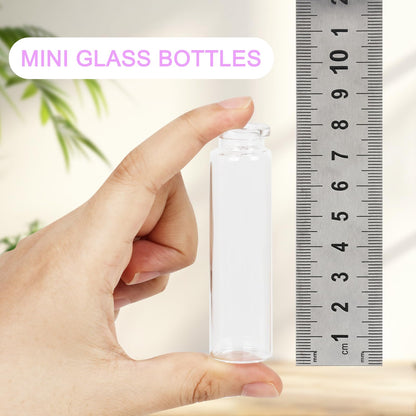 20 ml Small Glass Bottles with Cork, 24 Pack Mini Bottles with Twine & EXTRA Cork Stoppers, Small Vials with Lids, Tiny Spell Jar, Mini Potion Bottle, Message in a Bottle for Theme Party, Sand