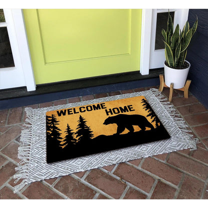 GXFC ZHAO Funny Welcome Doormat for Entrance Way Indoor Front Porch Decor Anti-Slip Rubber Rugs Novelty Prank Gift Mats 23.7"(L) x 15.9"(W) (Welcome Home Bear Moutain Advanture)