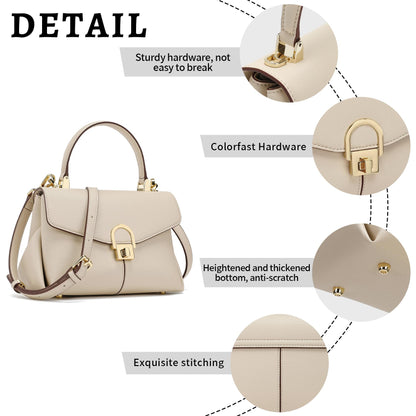 Top Handle Bag Small Purses and Handbags for Women Fashion Leather Shoulder Bag,Purses for Women,Metal Button Lock.