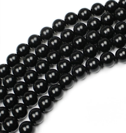 MJDCB Real Stone Beads Natural Matte Black Onyx Agate Round Loose Bead for Jewelry Making DIY Bracelet Necklace(4mm)