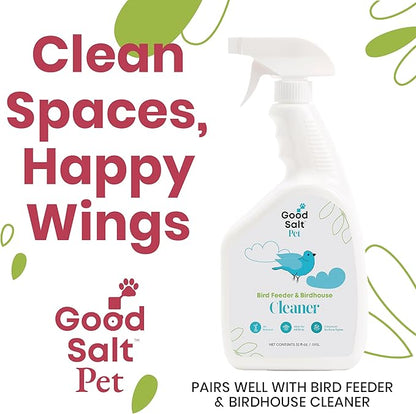 Clean Republic Good Salt Pet Bird Feeder & Bird House Protectant, Natural Bird-Friendly Spray Formula, Made in the USA, 32 Ounce Bottle, 2-Pack
