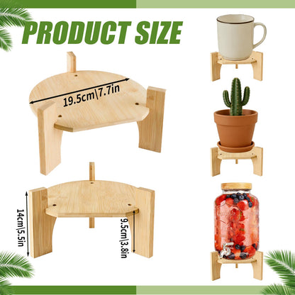 Wood Drink Dispenser Stand Natural Bamboo Fits 7 in (18 cm) Inch Diameter Beverage Jugs Elegant & Sturdy Stand for Home, Parties, & Catering Events