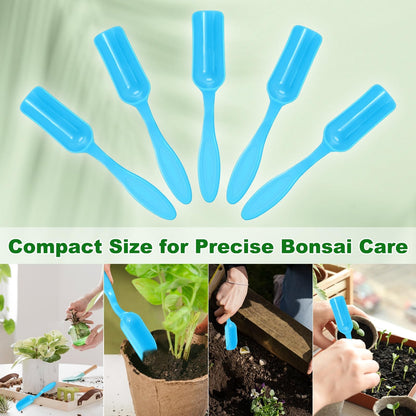 M METERXITY 10-Pack Mini Gardening Shovel Spoons, Plastic Garden Soil Scoops for Cultivation Digging Transplanting/Flower Planting/Plant Succulent, Colorful Small Gardening Tools [Blue]