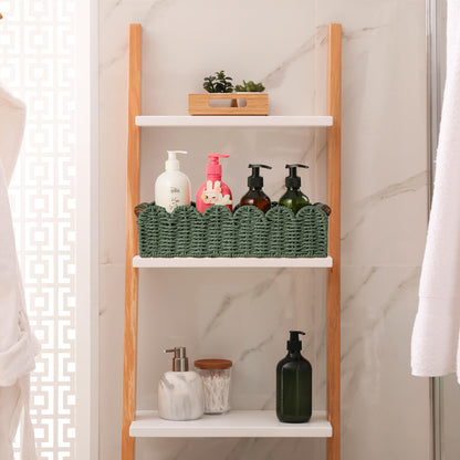 Toilet Paper Storage Basket Bathroom Counter Organizer Wicker Baskets for Organizing Cute Basket for Apartment Bedroom Nursery Room Kitchen Bathroom Decor-Green