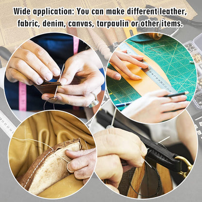 TLKKUE Leather Working Kit - Beginner's Leather Crafting Tool with Storage Bag, Leatherworking Tooling Kit for Sewing, Carving, Punching, Cutting, Stamping Tools
