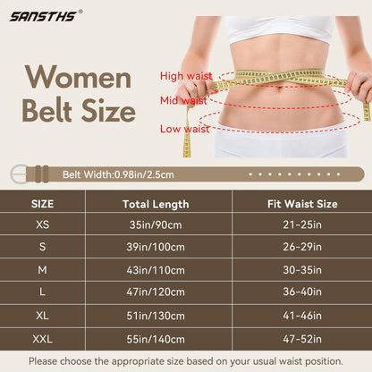 SANSTHS Women Leather Belt for Jeans Pants Fashion Ladies Skinny Belt for Dresses Thin Belt with Single Prong Buckle,Gold,S