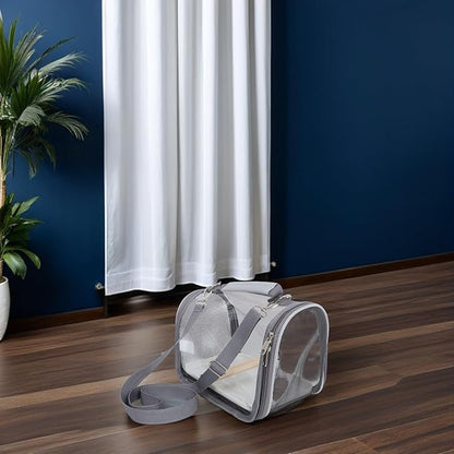 Small Bird Travel Cage Carrier Portable Parrot Carrier Bag with Breathable Mesh Small Gray Travel Cage for Budgie Conure Outdoor Transport