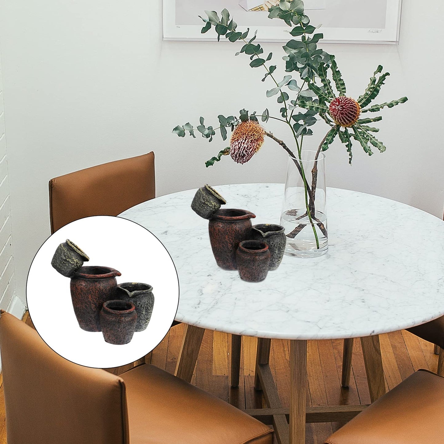 Cabilock 1 Set Succulent Plant Pots Mini Flower Planter Garden ers Flower Pots for Indoor s Mini Counter Decor Creative er Decorative Small Vase Resin Office