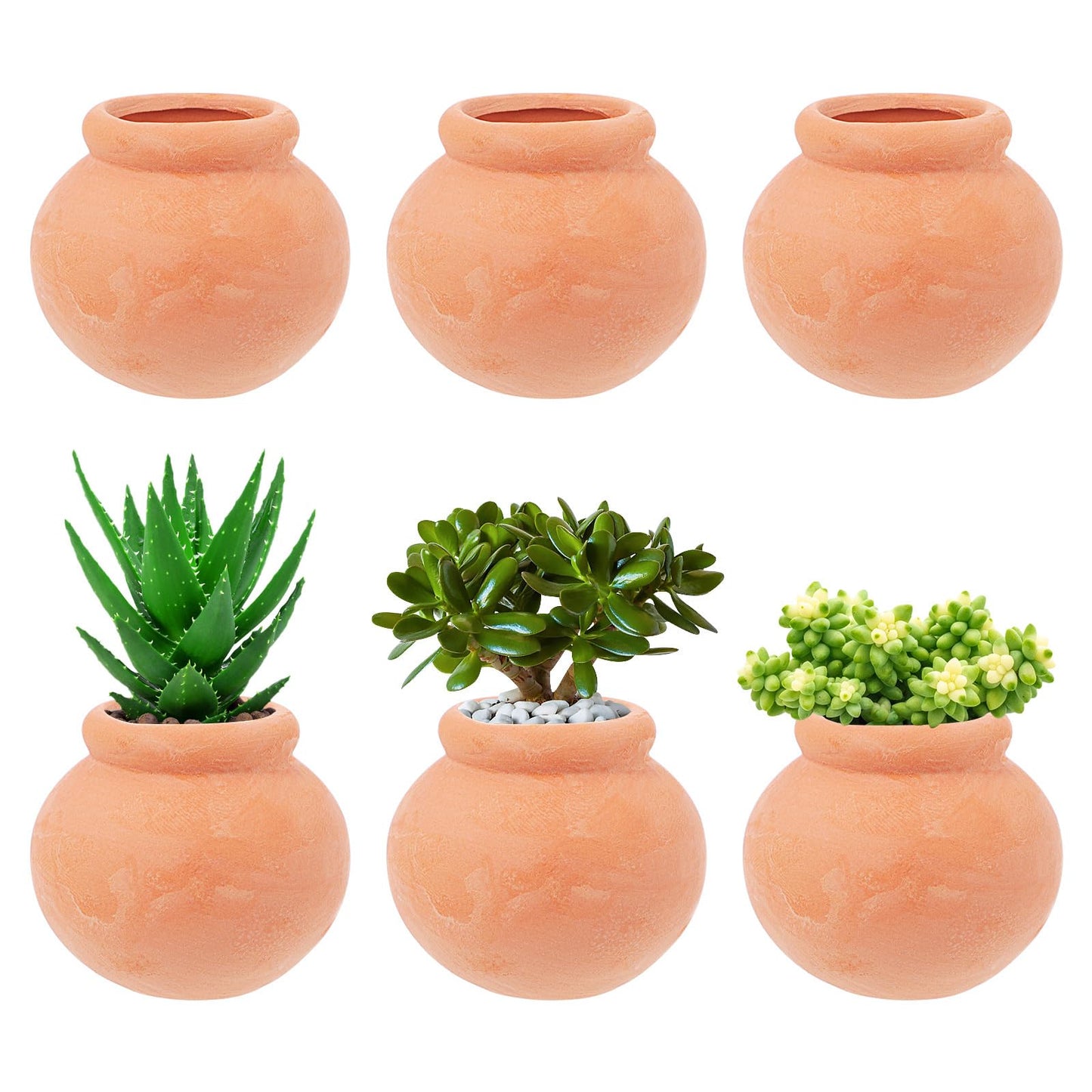 Toddmomy Mini Clay Pots 6Pcs Mini Terracotta Clay Pots Pottery Planter Miniature Flower Containers for Succulent Plants, DIY Garden, Dollhouse and Home Decor