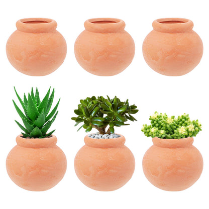 Toddmomy Mini Clay Pots 6Pcs Mini Terracotta Clay Pots Pottery Planter Miniature Flower Containers for Succulent Plants, DIY Garden, Dollhouse and Home Decor