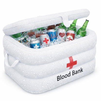 ArtCreativity Inflatable Cooler, Nurse Week and Graduation Party Decorations, Hospital-Themed Drink and Snack Holder, Halloween Decor, 23" x 11" x 16.5", White