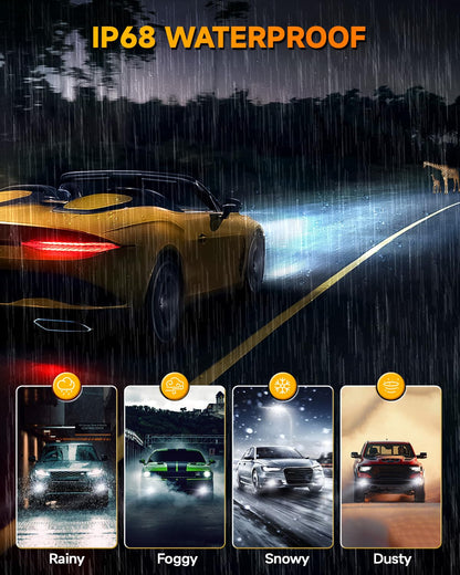 FAHREN 2025 Upgraded H1 Bulb, 1:1 Mini Size H1 Fog Light Bulbs, Plug and Play No Adapter Required Non-Polarity, Super Bright 6500K, IP68 Waterproof Pack of 2