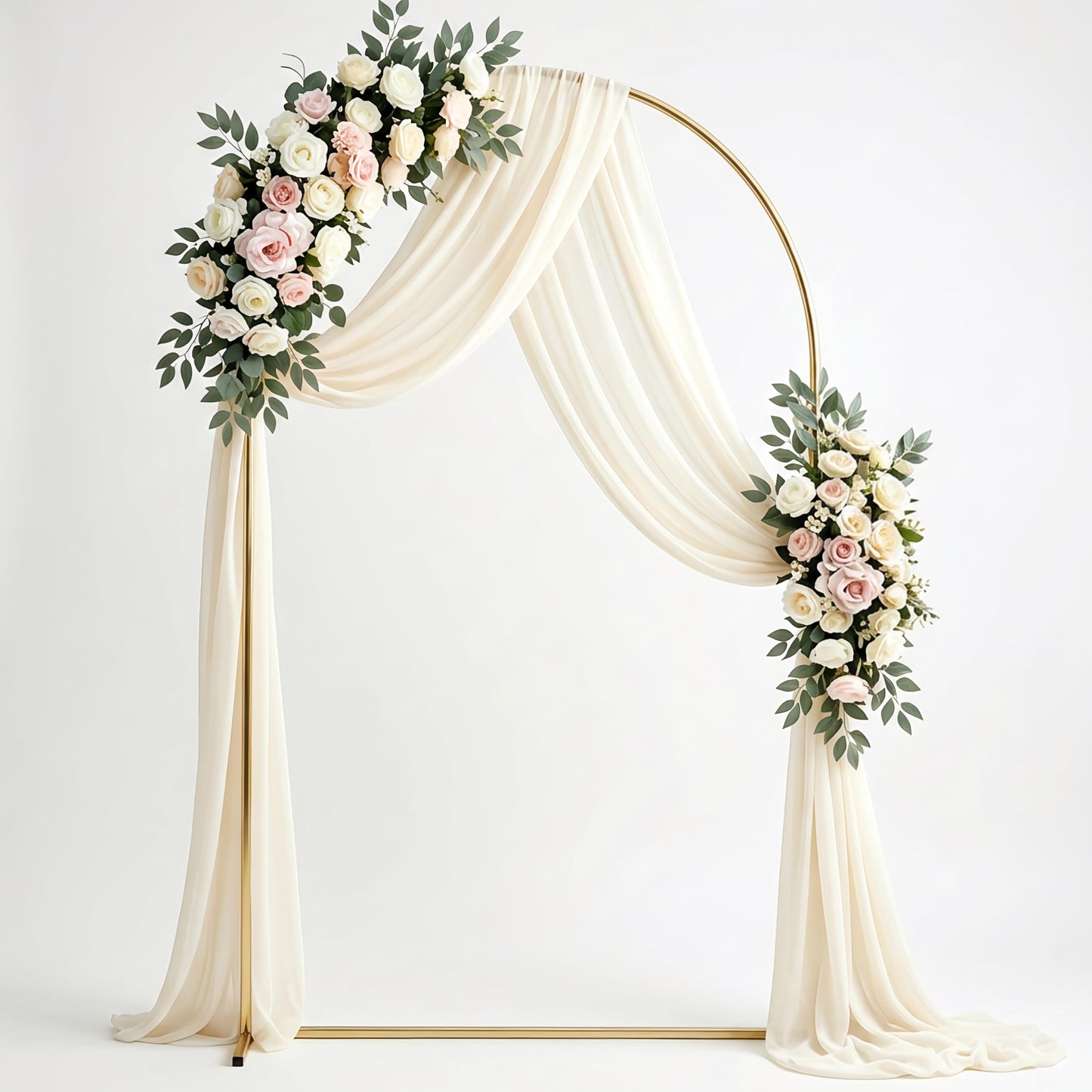 7.2 FT Metal Arch Backdrop Stand, Gold Wedding Arch Frame, Floral Balloon Arch Stand for Birthday Baby Shower Bridal Anniversary Graduation Ceremony Party Backdrop Decoration