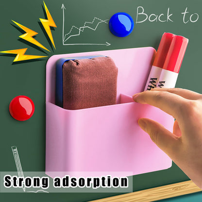 noonebutyou 2 Pcs Magnetic Marker Holder Dry Erase Marker Holder Wall Mount Self Adhesive Pen Holder Magnetic Marker Cup Holders for Whiteboard, Fridge, Home Office School (Pink)