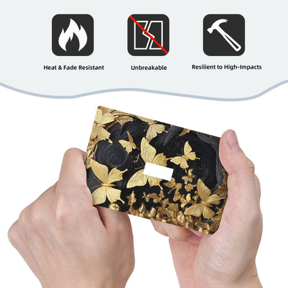 CZRPKEN Beautiful Golden Butterflies 1 Gang Black Abstract Art Light Switch Covers Flying Butterfly Single Toggle Wall Plate Decorative Switchcover Electrical Switchplate Bathroom Bedroom Decor