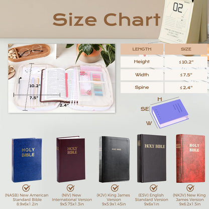 XKDOUS Bible Cover for Women Quilted Bible Bag Church Book Carrying Case with Letter M, Handle, Study Supplies Organizer Portable Church Book Carrier Christian Gifts for Mom, Lady