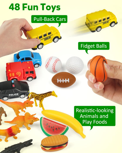 Coogam Sorting Toy for Toddlers, Animals Dinosaurs Fruits Vehicles Foods Fishes Balls Farm Playset, Fine Motor Montessori Game Preschool Educational Learning Gift for Year Old Kids