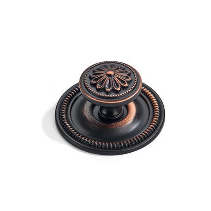 khtumeware 2 Pack 2.5 Inch Oil Rubbed Bronze Cabinet knobs with Backplate,Vintage Backplate for Cabinet knobs and Drawer knobs, Bi-Fold Door Knobs
