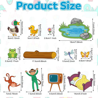 WovWeave 4 Set Felt Story Board Sets for Toddler Educational Storytelling Felt Book Board Stories for Preschool Learning Classroom Activity(Animals)