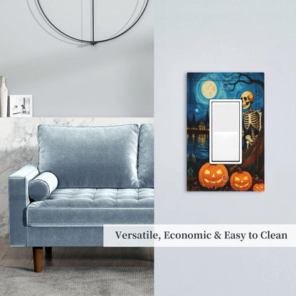HLCoChT Decorative Art Light Switch Covers Pumpkin - lit Halloween Eve Switch Plate 1 Gang Rocker Outlet Decorative Switch plate Faceplate GFCI Light Switch Covers