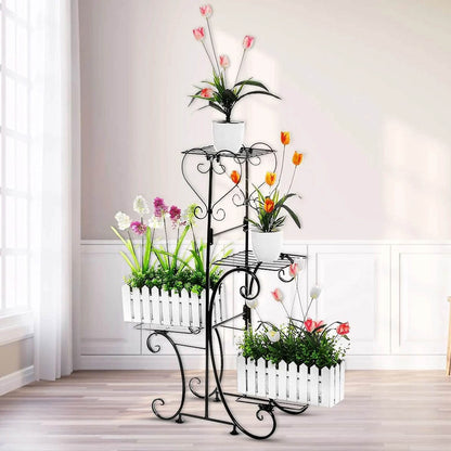 iumLeap Flower Stand Tricycle Plant Stand Flower Pot Cart Bicycle Holder Rack for Home Garden Patio Plant Stand