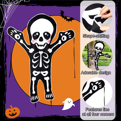 Halloscume 53 x 47'' Halloween Bendable Tree Wrap Skeleton Decoration Huge Cute Skeleton Design Decorations for Halloween Outdoor Indoor Lawn Tree Decor House Props Supply