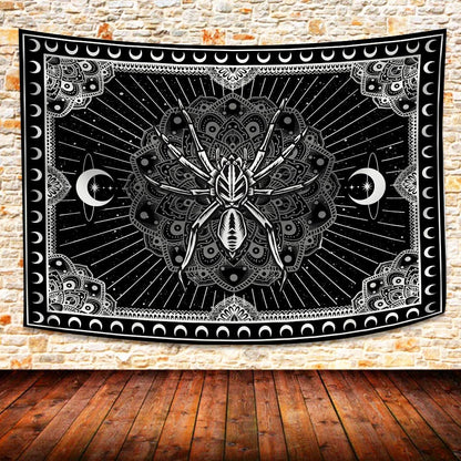 UHOMETAP Mandala Spider Wall Art - Bohemian Tapestry With Starry Sky and Moon Pattern for Living Room, Bedroom, Office - 80x60 Inches