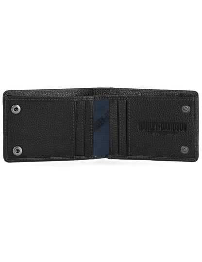 Harley-Davidson Men's Genuine Leather Rfid Blocking Billfold Slim Front Pocket Wallet