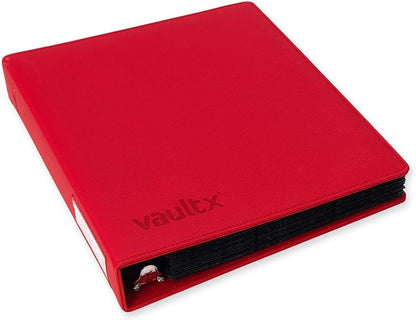 Vault X Slim Ring Binder, 540 Cards, fits 9 Pocket Pages, Exo-Tec Material, 3 D-Ring Folder, for Trading Cards (Red)