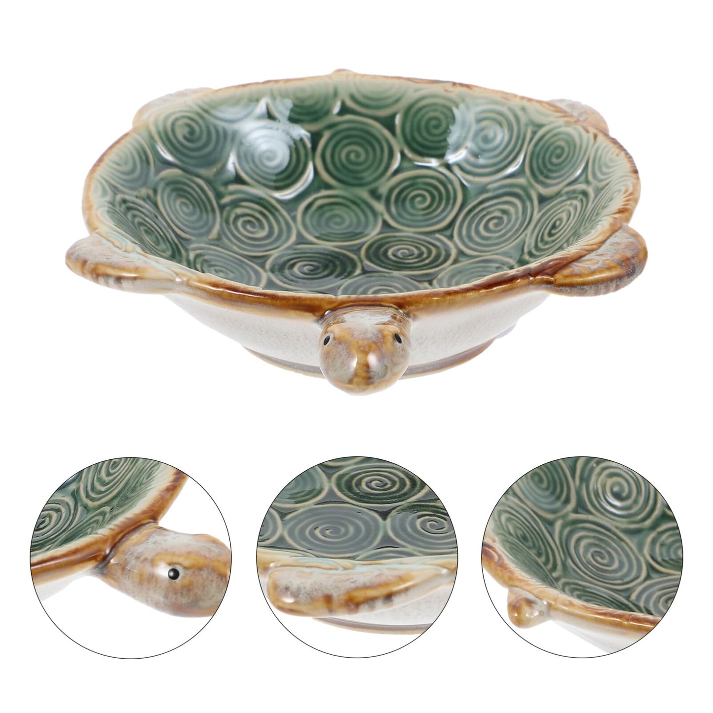 PACKOVE Ceramic Turtle Jewelry Plate Tray Organizer 6.69X5.11X1.57In for Rings Earrings Necklaces Bracelets Decorative Trinket Dish Desktop Storage