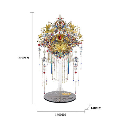 MU Phoenix Crown 3D Metal Puzzles, Chinese Ancient Gemmy Coronet Model Kits Building for Adult, Birthday Wedding Gift Home Decoration