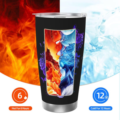 BCQJNB Skull Candy Purple Sugar Gifts For Women Tumbler, 20 Oz Stainless Steel Travel Coffee Mug