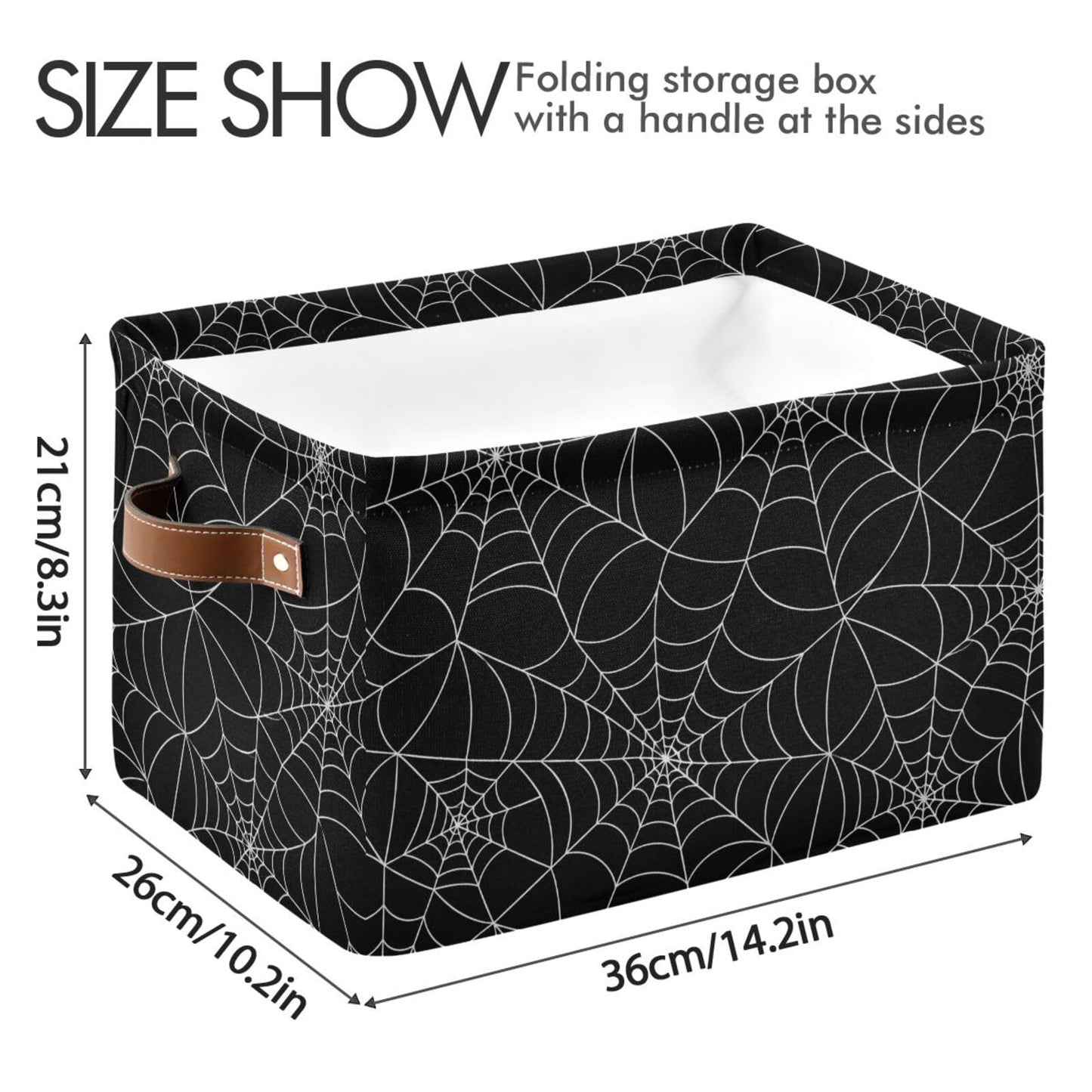 ALAZA Halloween Spider Web Black Foldable Storage Box Storage Basket Organizer Bins with Handles for Shelf Closet Living Room Bedroom Home Office 1 Pack
